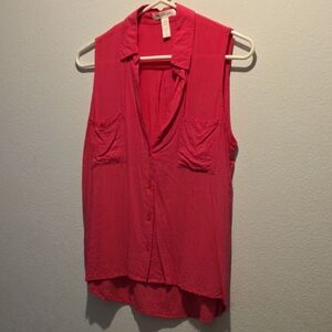Ambiance Sleeveless Coral Blouse
